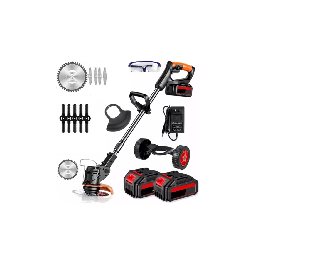 weed wacker, cordless electric weed eaters weed trimmer with 1 battery, black