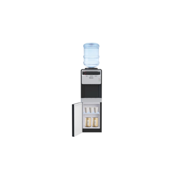 behome top loading water cooler dispenser, 3 temperature settings-hot, cold & normal water, child safety lock, holds 3 or 5 gallon bottles, for homes, kitchens, offices, dorms