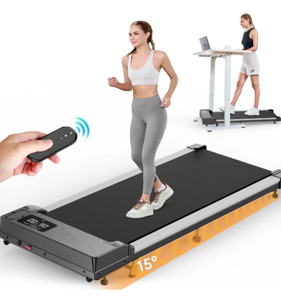 FORMILL Walking Pad with Incline  2.5 HP Under Desk Treadmill Small with LED Display &Remote Control 4 in 1 Incline Walking Pad 300 Lbs Portable Treadmill for Home Office