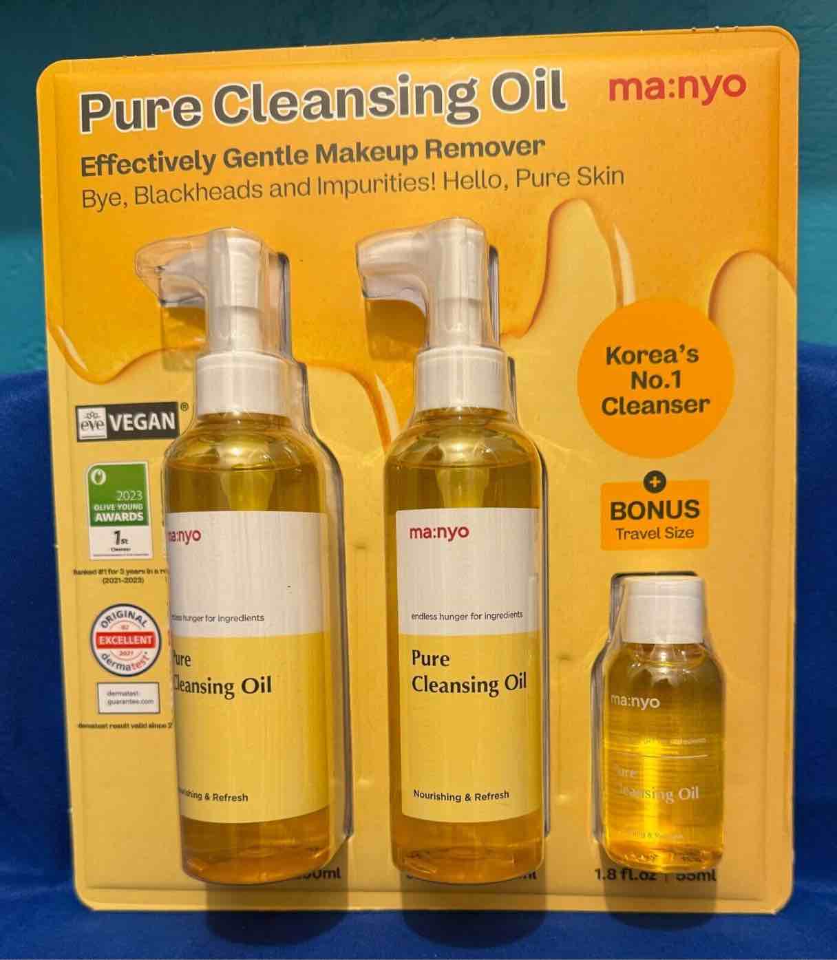 Pure Cleansing Oil by Ma:nyo Gentle Makeup Remover Korea's #1 Cleanser W/Bonus