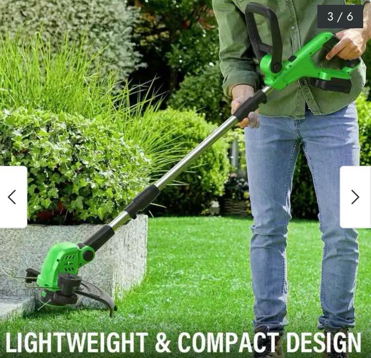 SOYUS Weed Wacker Cordless, 20V 12 Inch Cordless String Trimmer Edger, Weed Wacker Battery Operated with 8 PCS Replacement Spool Trimmer Lines with 2x2.0Ah Battery and Charger