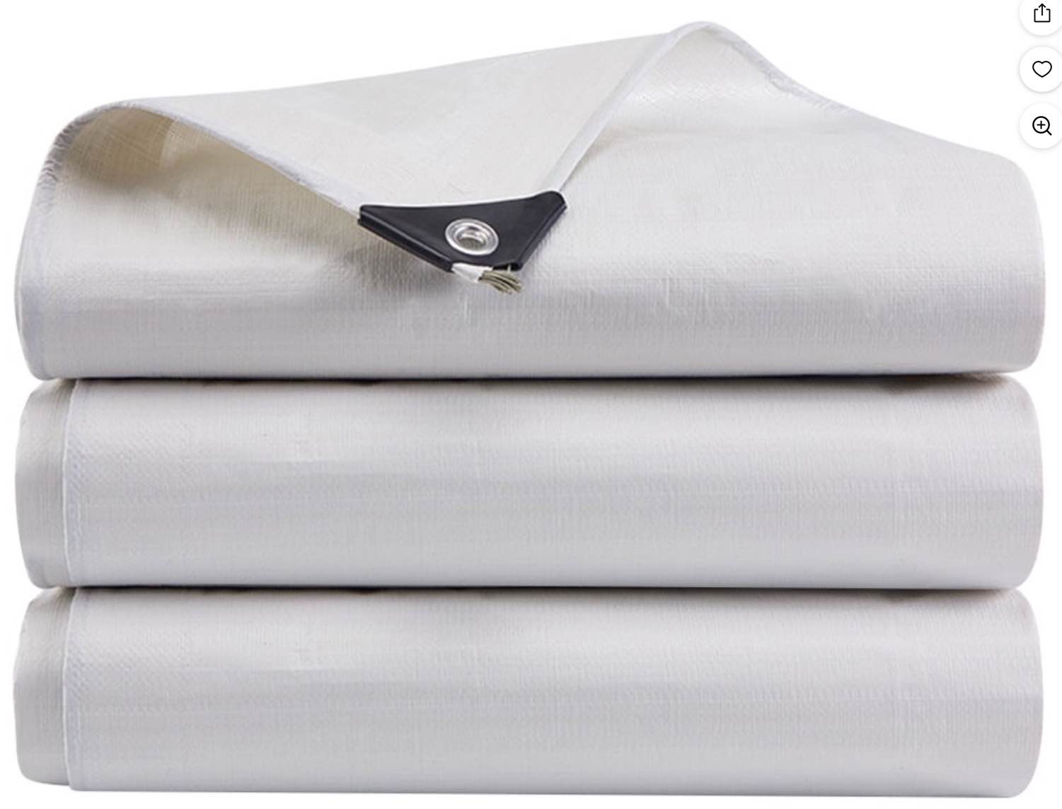 Heavy Duty Tarp Waterproof Poly Canopy Tent Shelter Cover 12 Mil Tarpaulin Outdoors Protector White 30'x30'