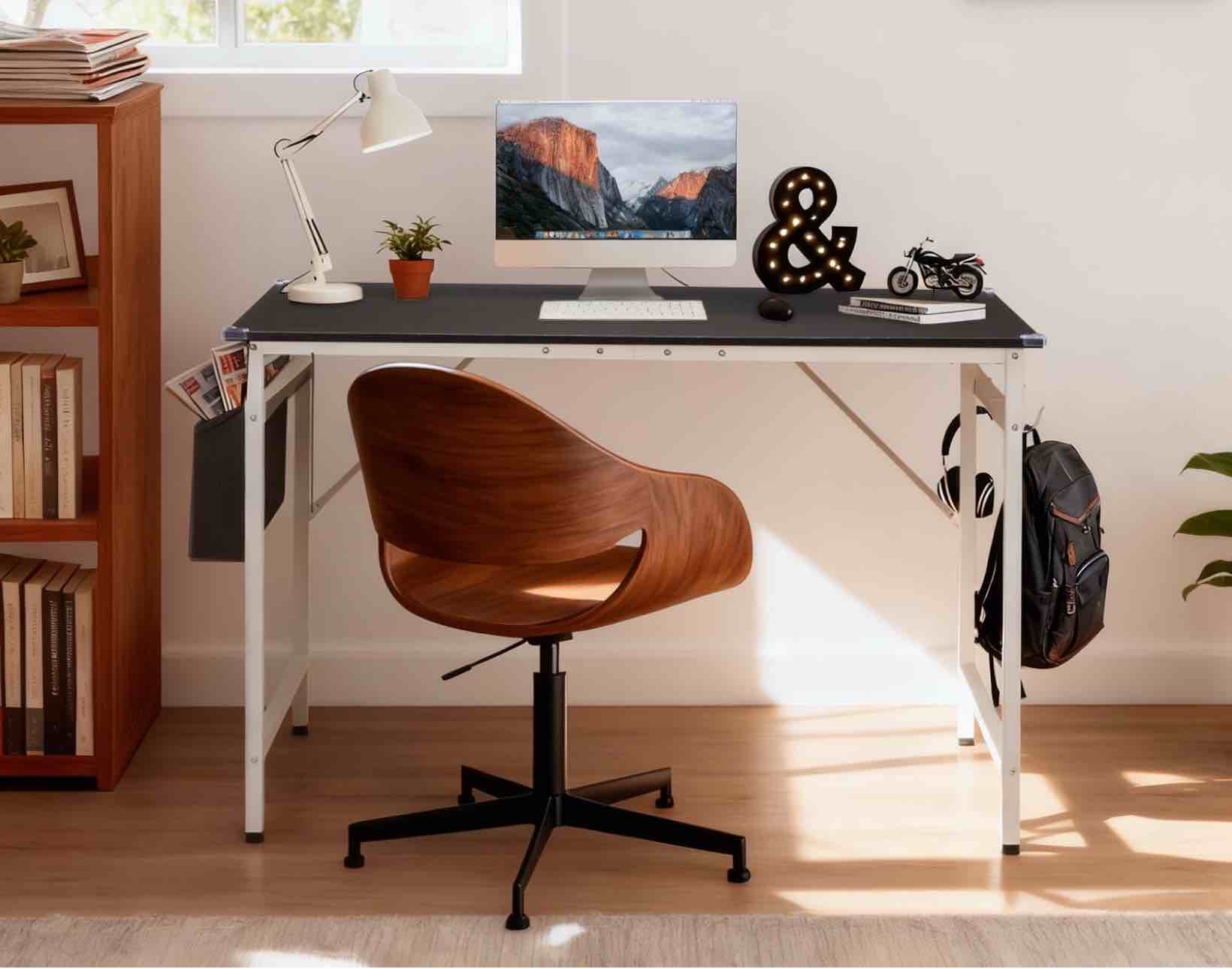 ktaxon 47" wood computer desk pc laptop table workstation study home office furniture, black