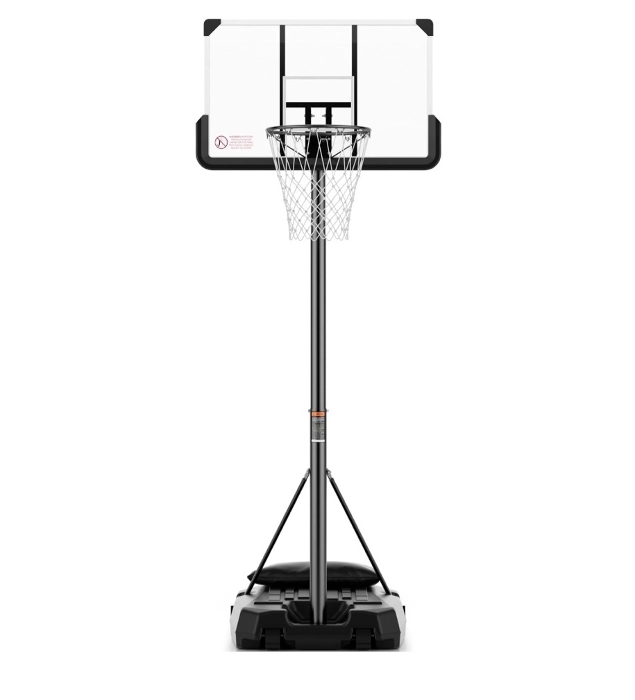 maxkare 44in basketball hoop 7.5 ft to 10 ft height upgrade large base portable basketball goal system with quick adjustment for full range of players indoor outdoor use