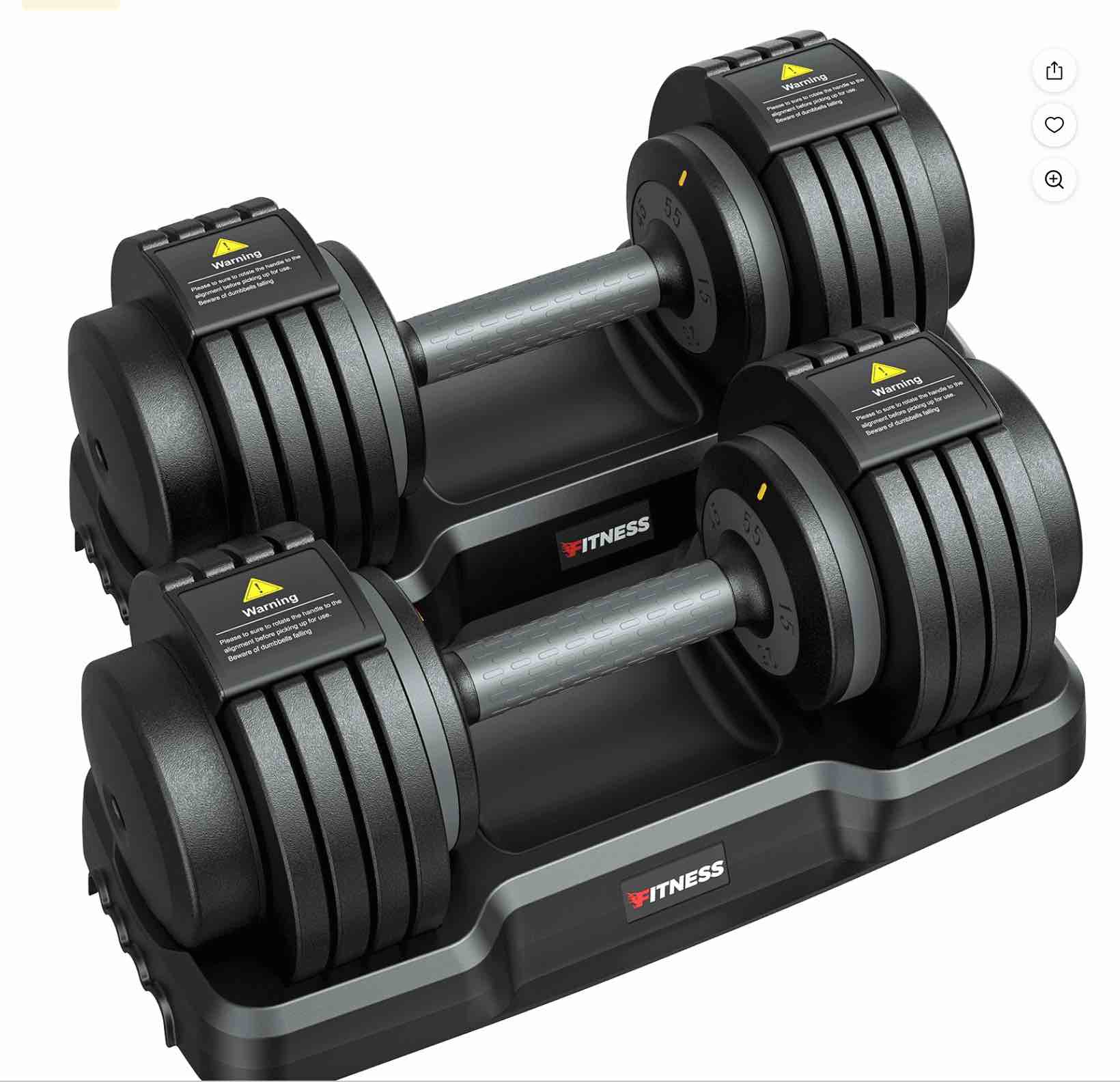 gikpal 110(55lb*2) 5 in 1 adjustable dumbbell 55lb set of 2 adjustable free weights plates   1 sec fast change weights with anti-slip handle  5 weight options for full body workout suitable men/women