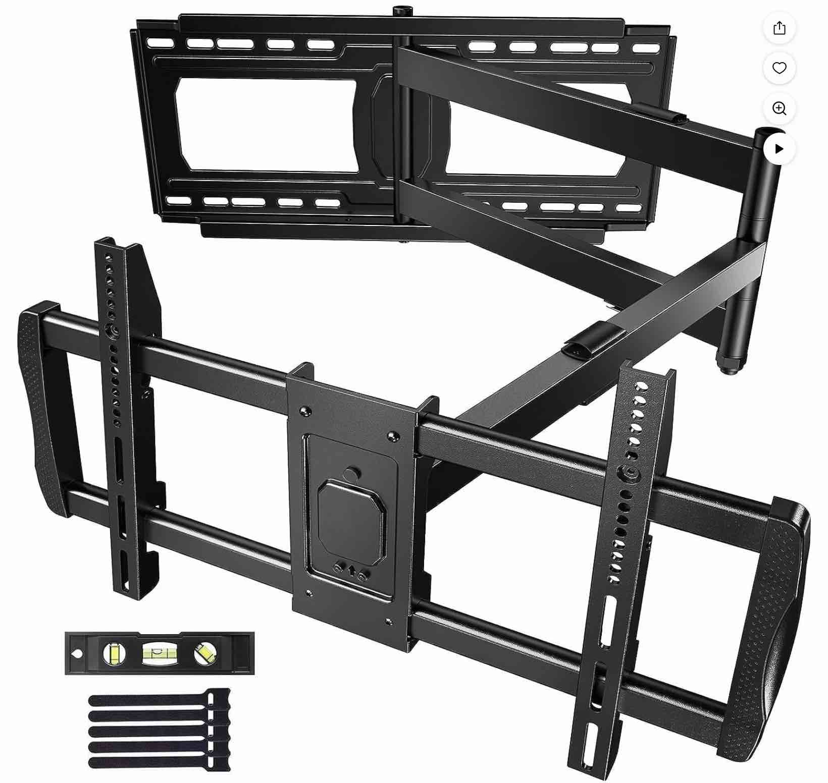 mountftv full motion long arm tv wall mount for 42-90 inch tvs  corner articulating tv mount bracket with 42.72 inch long arm extension  swivel and tilt  max 800x400mm  holds up to 150 lbs