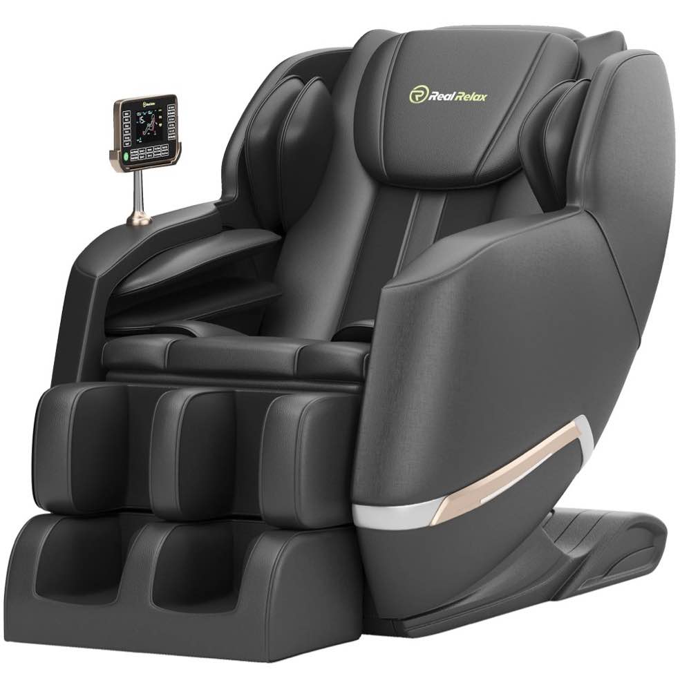 real relax full body zero gravity shiatsu recliner electric massage chair  black