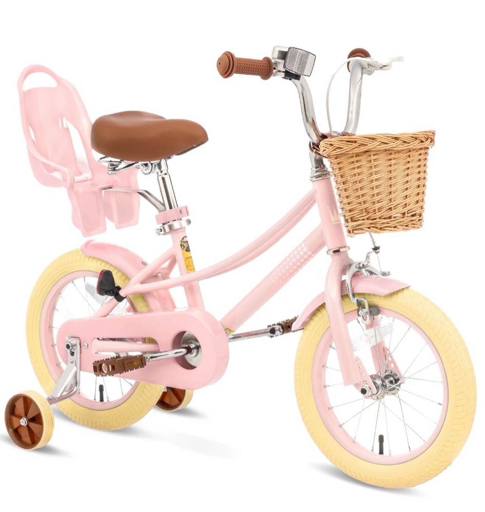 xjd girls bike for toddlers and kids ages 2-12 years old,12 14 16 inch kids bike with training wheels & basket, 20 inch girls bicycle with handbrake & kickstand