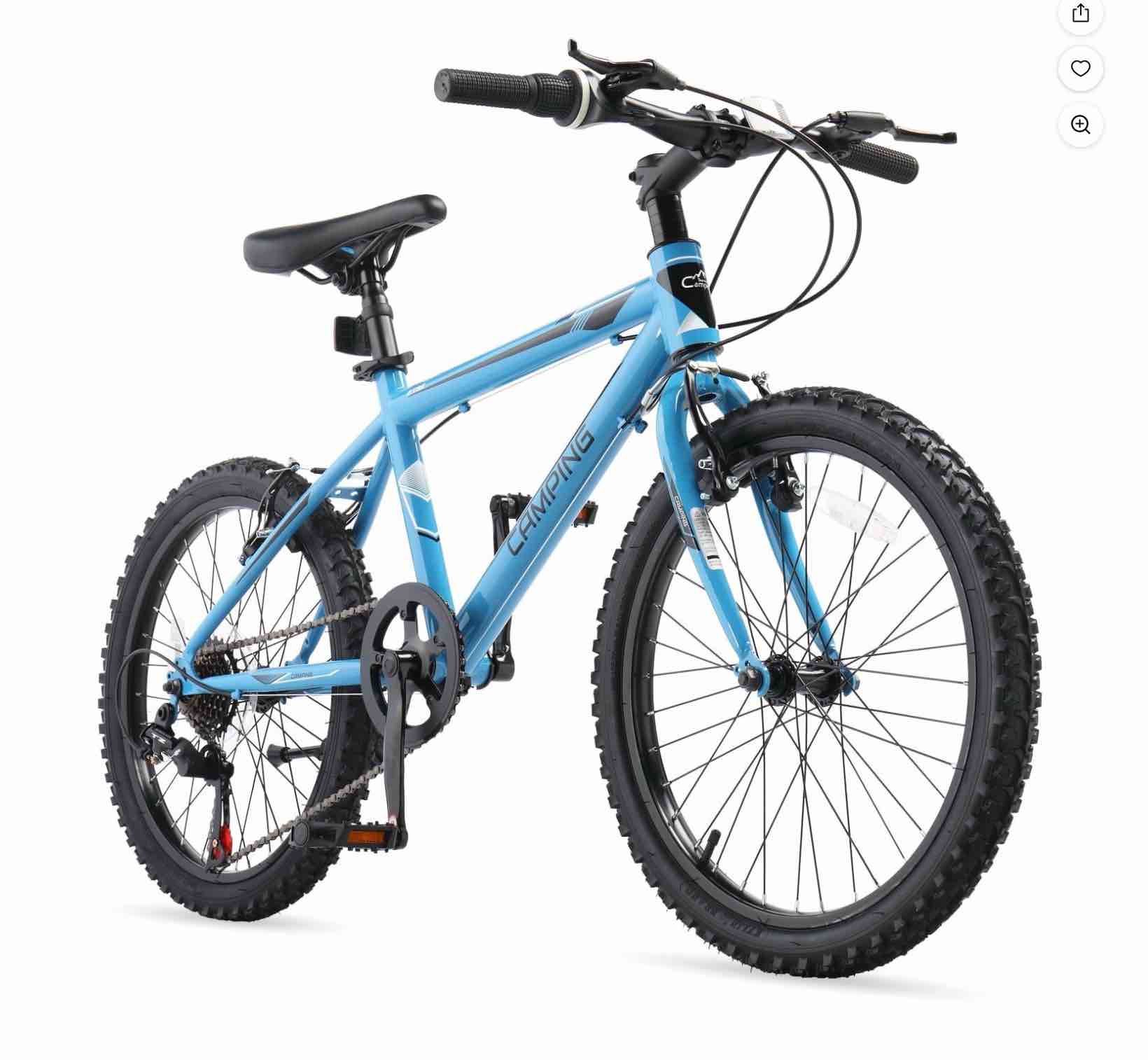 ktaxon 20in mountain bike 7 speed with steel frame, v brake, blue