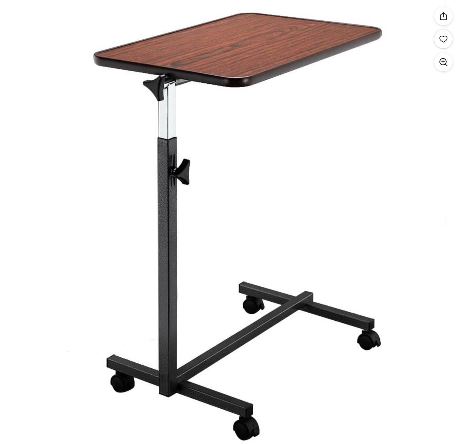 ubesgoo 27 -44  adjustable height overbed table with wheels for hospital home office bedside table