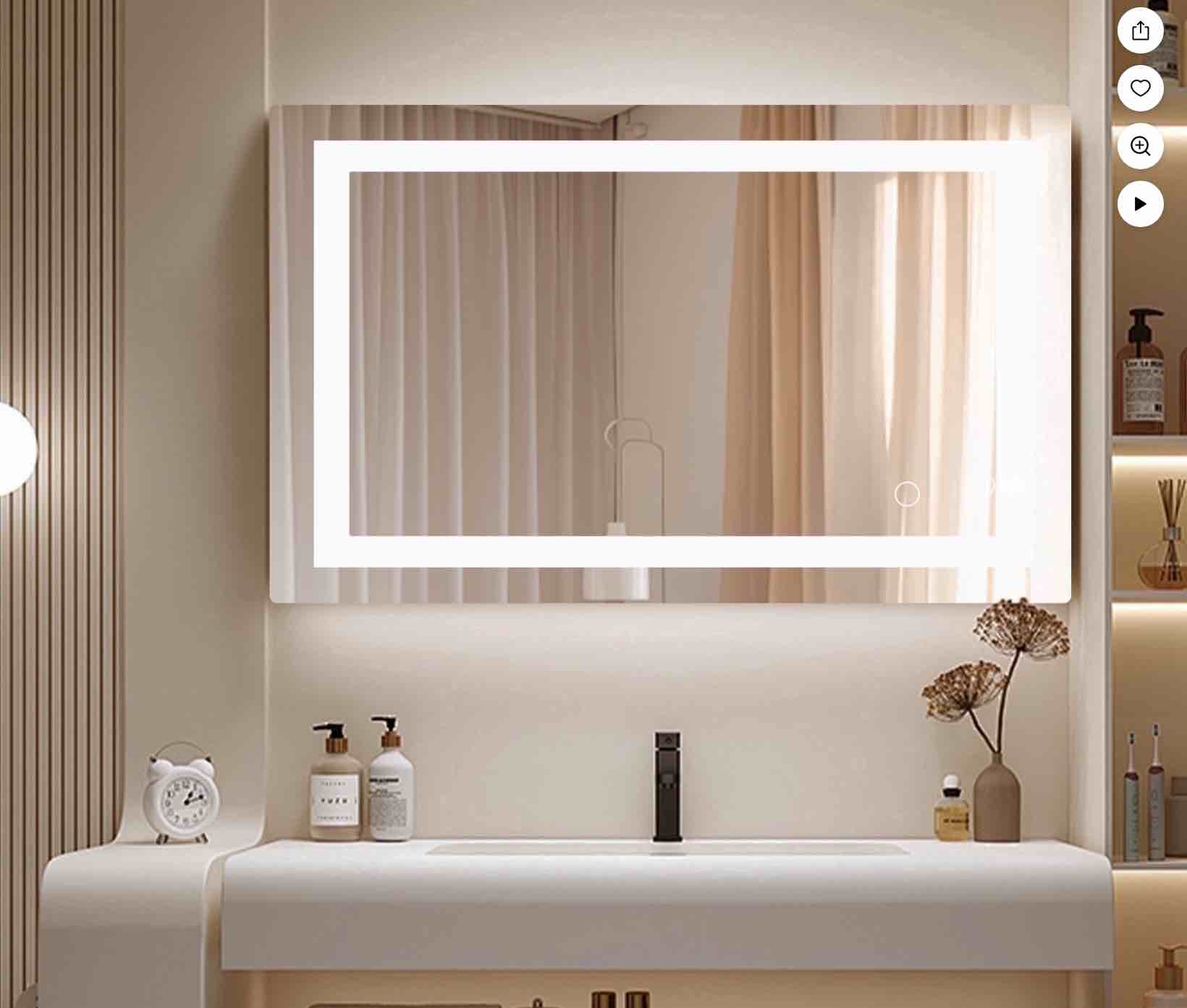 concetta 20"x28" anti-fog led bathroom mirror - dual light source, three lighting modes, white