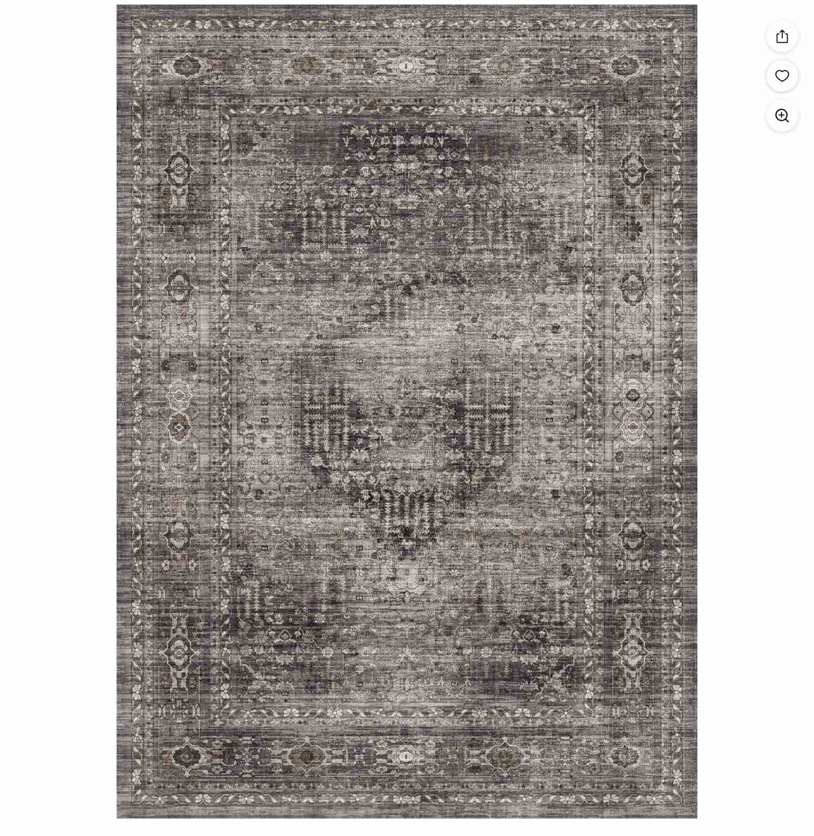 berthmeer 3'x5' small area rugs for living room bedroom office indoor vintage traditional distressed rugs washable non-slip,brown carpets