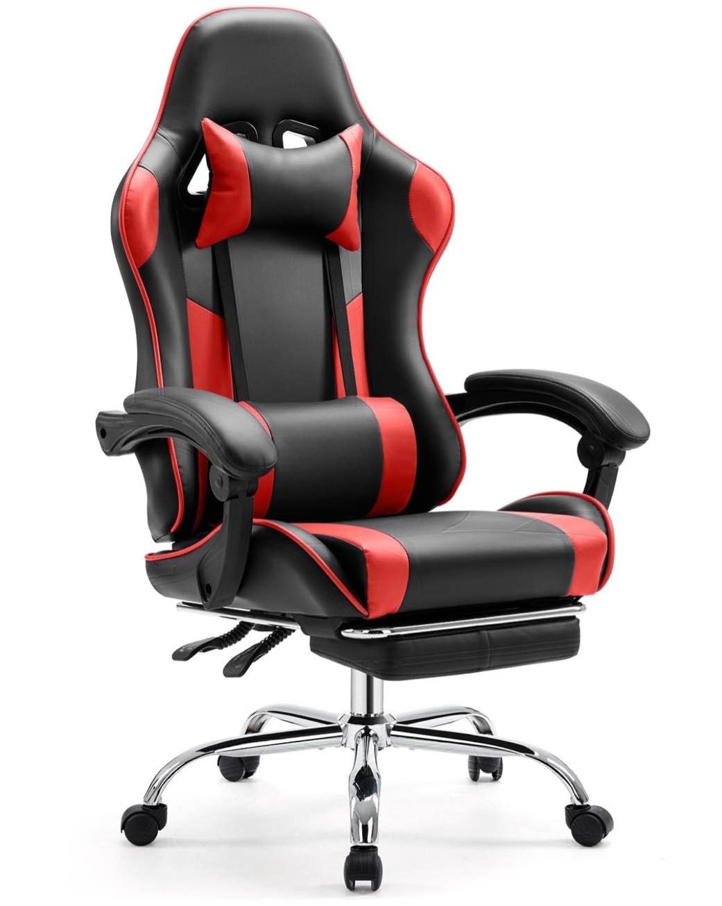 EDX Ergonomic Gaming Chair High Back Office Chair with Lumbar Support and Adjustable Armrests Swivel Racing Chair, Black and Red