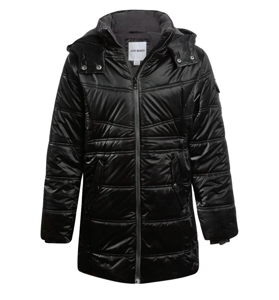 Steve Madden Girls Puffer Jacket - Insulated Long Length Parka Quilted Winter Jacket for Girls (Size: 6X
