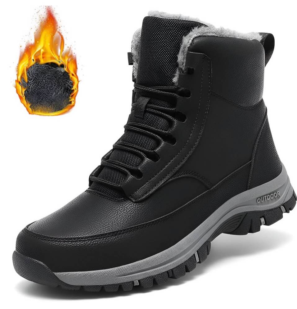 Ecetana Mens Winter Snow Boots Anti Slip Hiking Outdoor Trekking Shoes Size 9.5