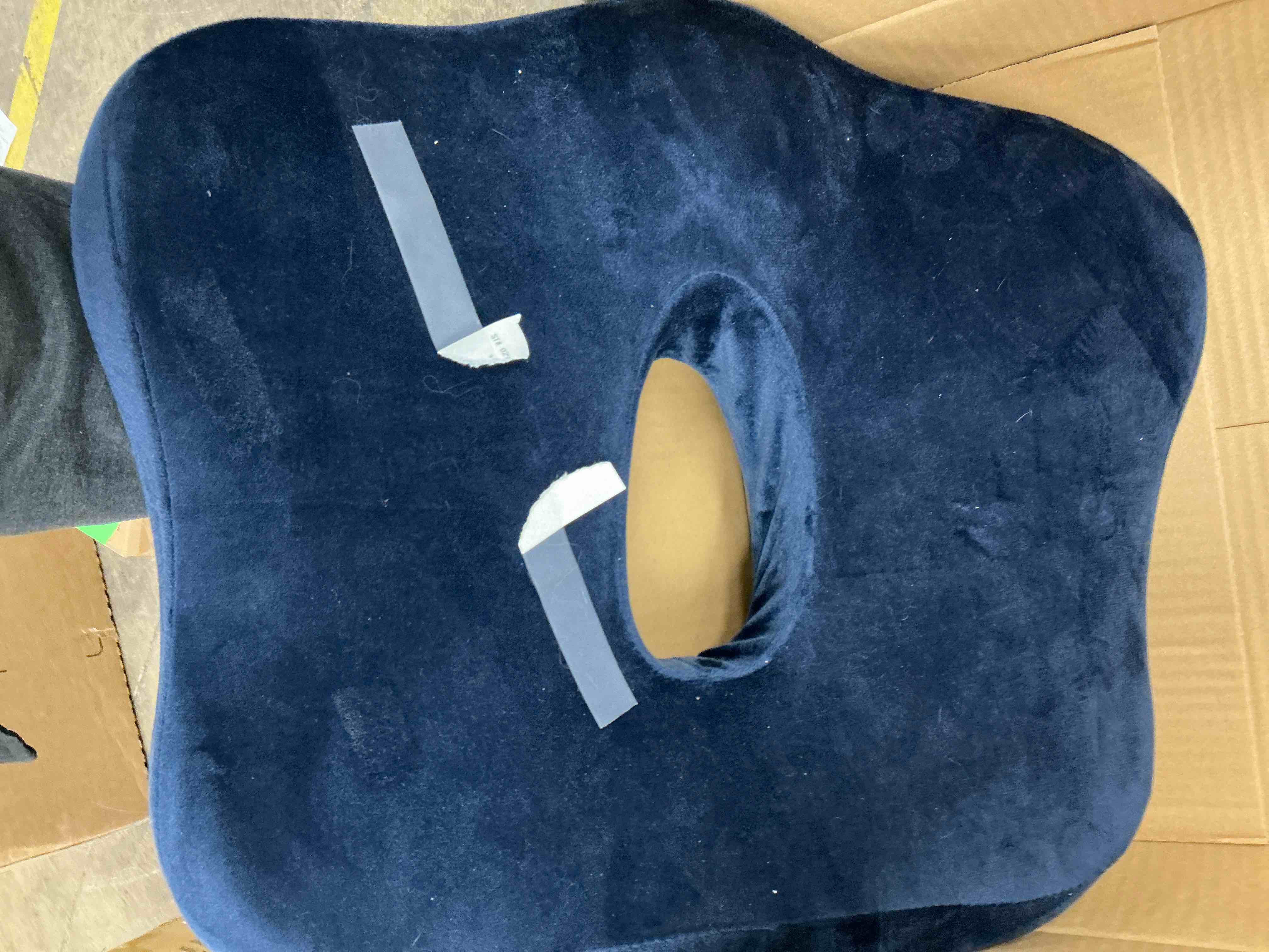 Condition photo showing Good Condition for Seat Cushion for Office Chair - Completely Wraps The Hips - Memory Foam Donut Cushion for Tailbone  Sciatica  Hemorrhoid  Coccyx Pain Relief - Perfect for Car  Wheelchair  Truck Drivers