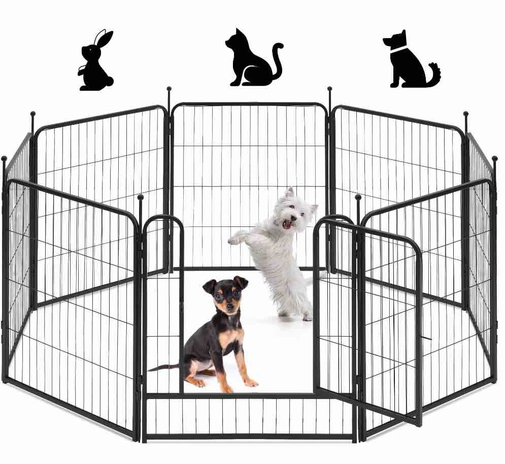 Naipo Dog Playpen Indoor, 8 Panel 32" Heavy Duty Dog Fence, Puppy Playpen, Rabbit Exercise Pen ,Portable House/RV/Camping/Garden Cage