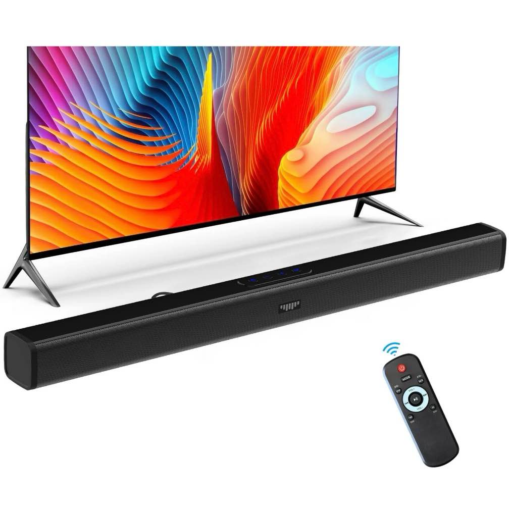 Kivdit Sound Bar for TV,Bluetooth 5.3 Soundbar with Subwoofer,Surround Sound System for TV Speaker