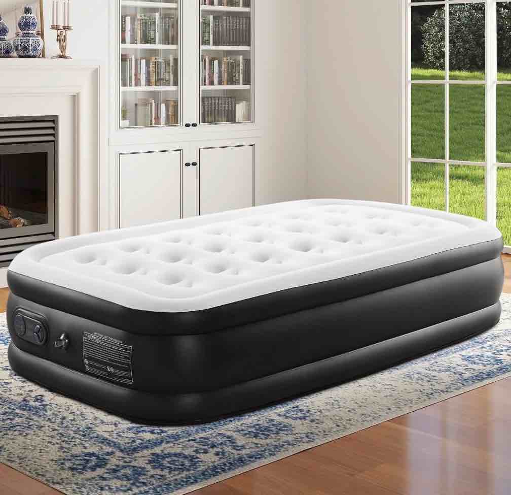 CONCETTA Twin Size 18" Air Mattress, Inflatable Bed with Built-in Pump, Quick Setup & Comfortable Support for Home and Travel