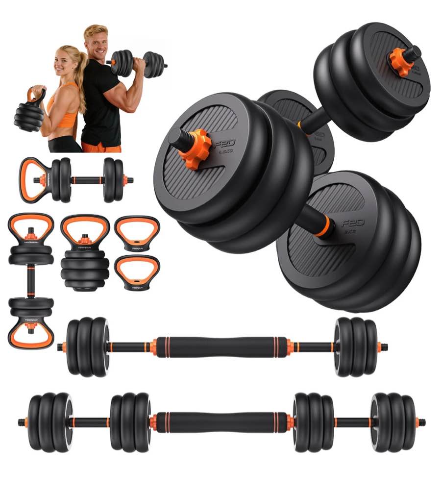 upgo adjustable dumbbells  70lbs free weight set with connector  6 in1 dumbbells set as barbell  kettlebells  push up stand  fitness exercises for home gym suitable men/women