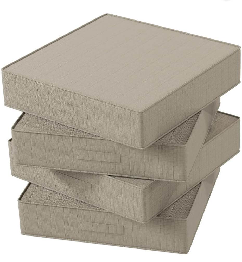 Aofit Waterproof Outdoor Chair Cushions, Square Pads with Handle & Ties, Set of 4, 22 x 22 x 5 Inches