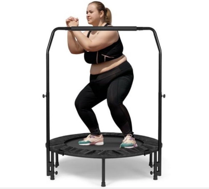 Naipo 40in Fitness Trampoline for Adult Adjustable Handle with 24 Bungees Mini Exercise Trampoline for Adults