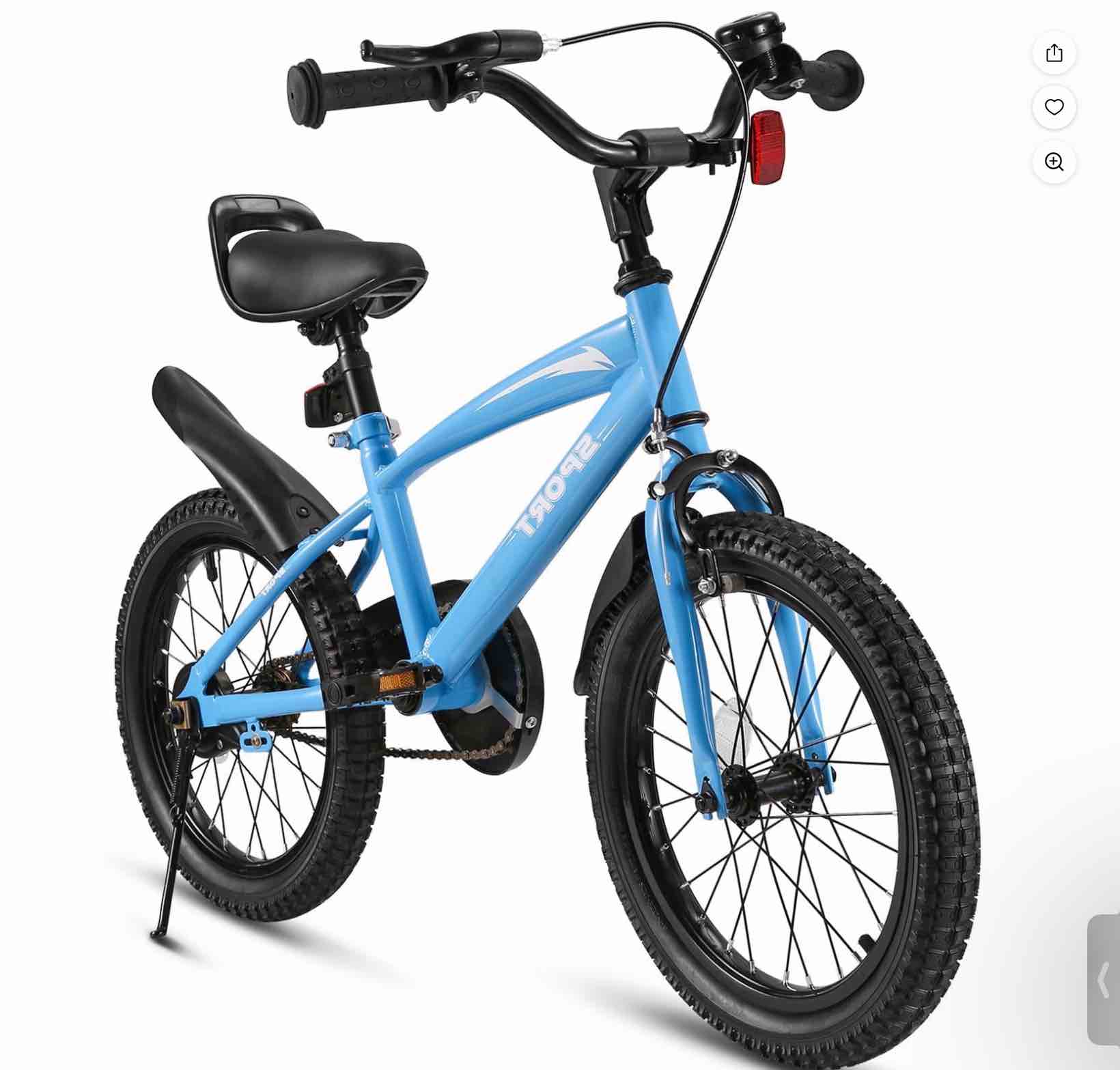Naipo 16  Kids Girls and Boys Blue Bike for Age 4-8 Years Old