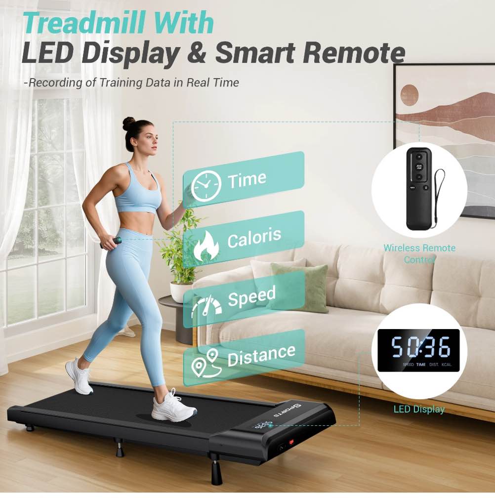 dprodo walking pad with 10% incline,walking pad treadmill for home office,2.5 hp under desk treadmill with led display & remote,265 lbs capacity