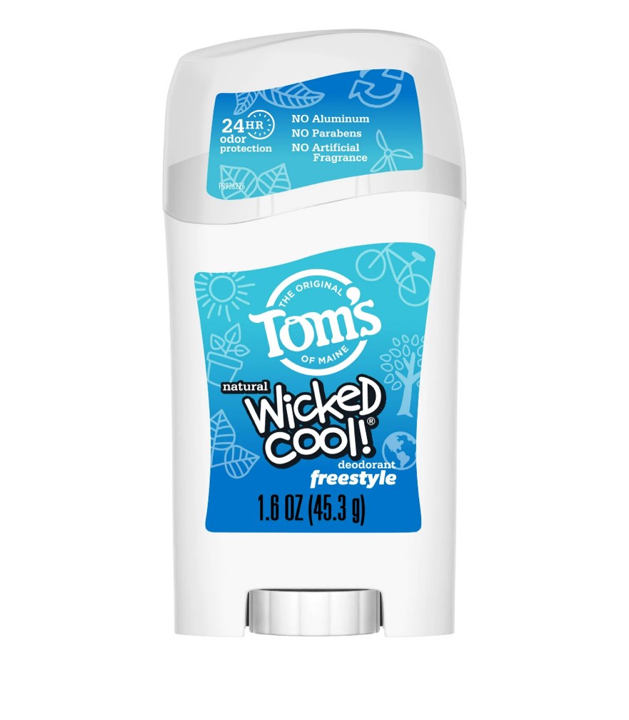 tom’s of maine freestyle wicked cool! natural deodorant for tweens aluminum free deodorant stick 1.6 oz