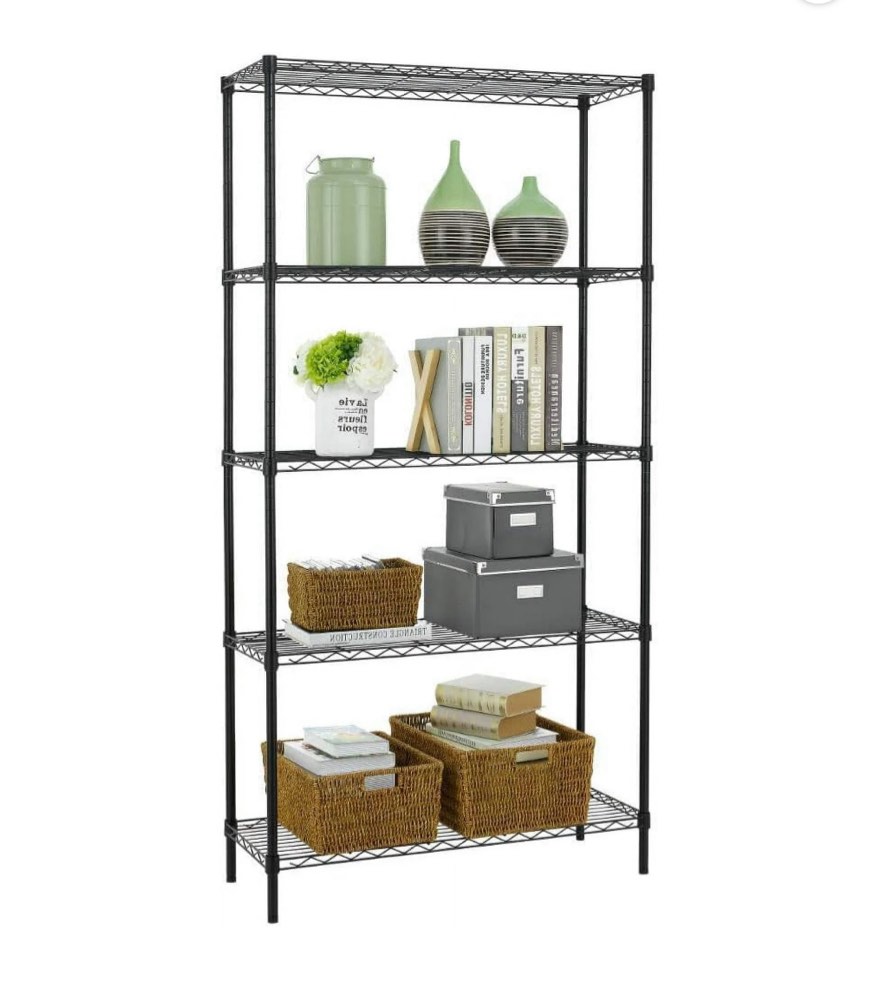 bestoffice 5 tier wire shelving unit 1250lb capacity black