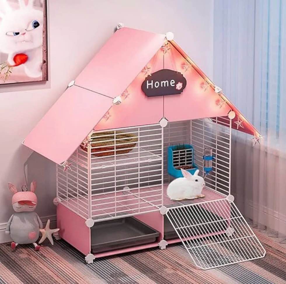Aqwiopr Small Animal Cage: Cozy & Durable Habitat for Rabbits, Guinea Pigs, and More - Leak-Proof Design, Secure & Pet-Friendly