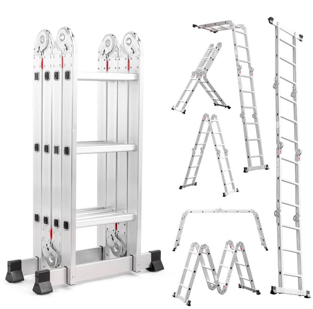 Ktaxon 12.5FT 330lb. Step Platform Foldable Scaffold Ladder