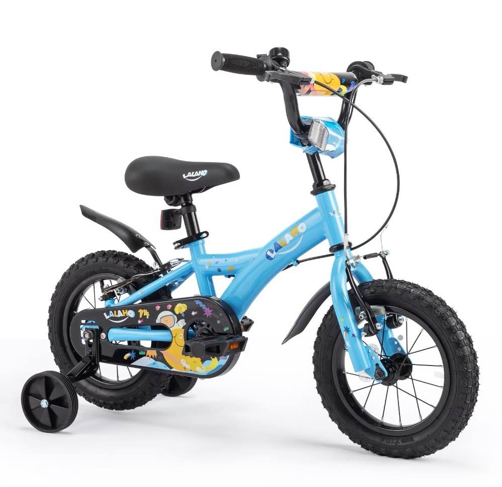 ktaxon kids bike for ages 3-7 years old, 14 inches kid's bikes with training wheels, children bicycle for boys girls, easy to assemble, learning to ride, blue