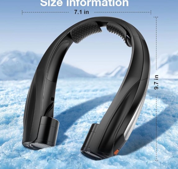 ai neck fan, 6 speeds adjustable portable personal fan rechargeable, faster cooling wearable fan, ultra quiet for home, office, travel, outdoor