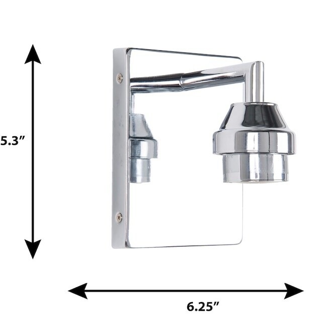 style selections 6.25" chrome transitional vanity light fitter, 1 light. nib