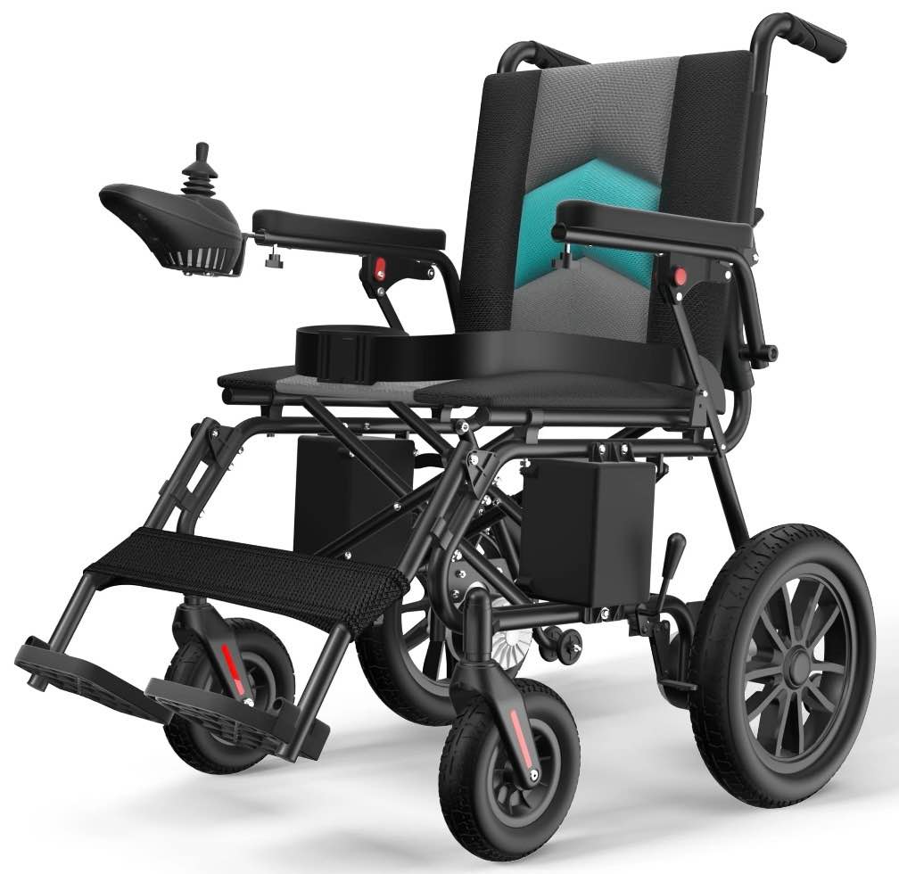 coolhut electric wheelchair, 20+ miles long-range (350lbs) lightweight portable electric wheelchair for adults, smart motorized mobility scooter with 360° joystick, 8-yeas warranty