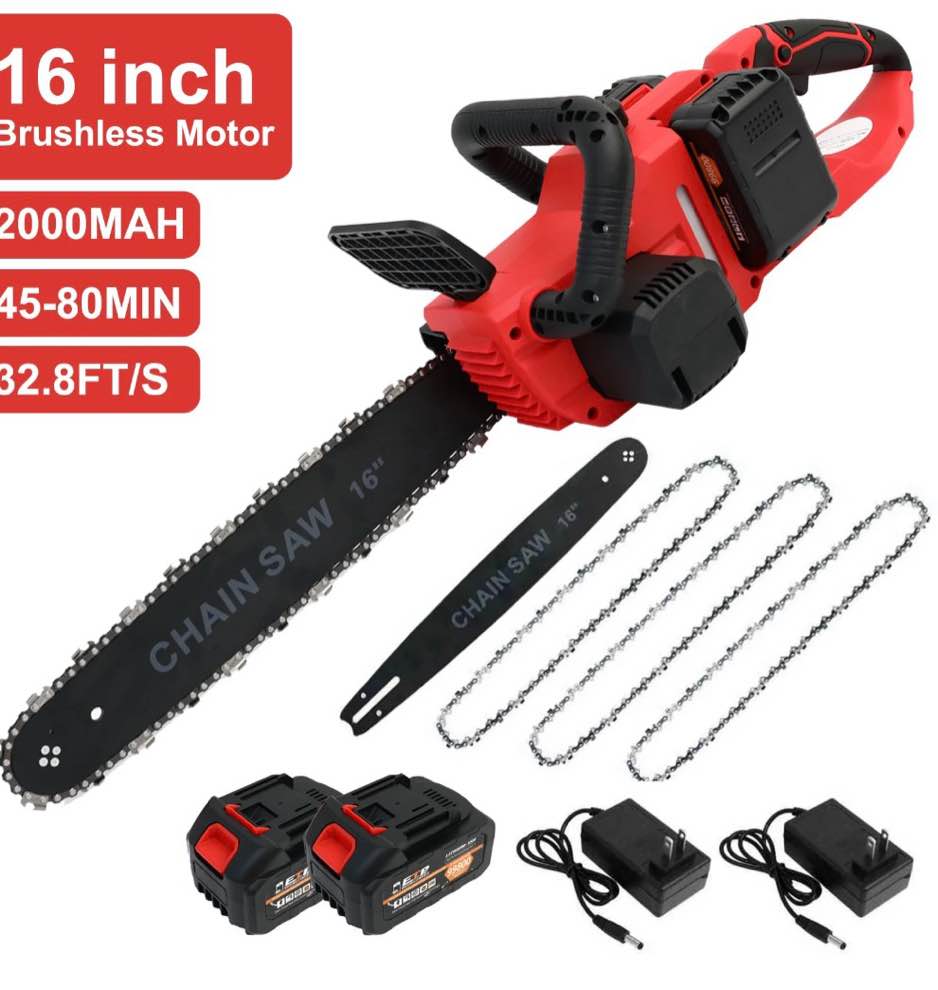 e-commerce giant 16  cordless chainsaw  42v battery powered brushless chainsaw kit for tree trimming  1350w