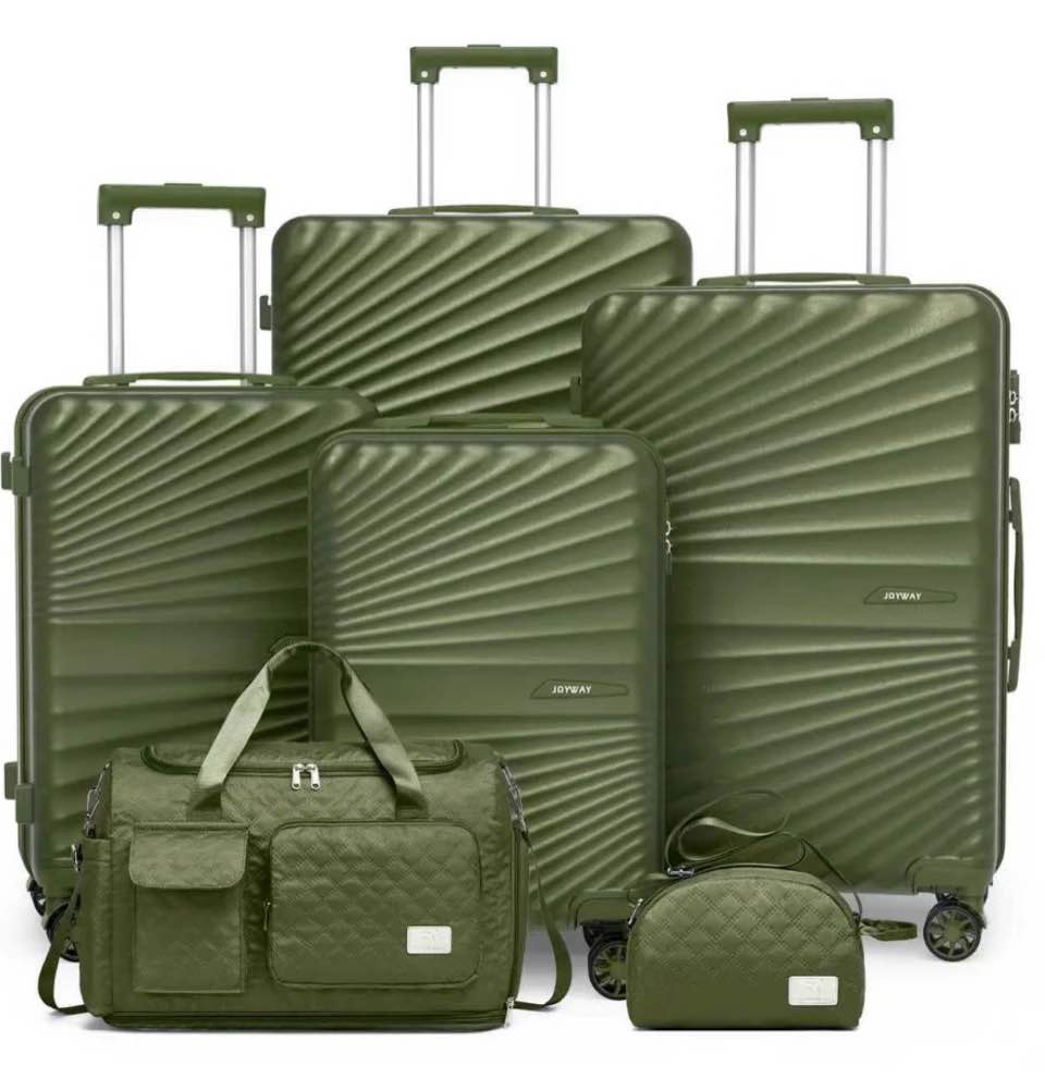joyway 6 piece hardshell luggage set with spinner wheels tsa lock and scratch-resistant finish durable lightweight suitcases
