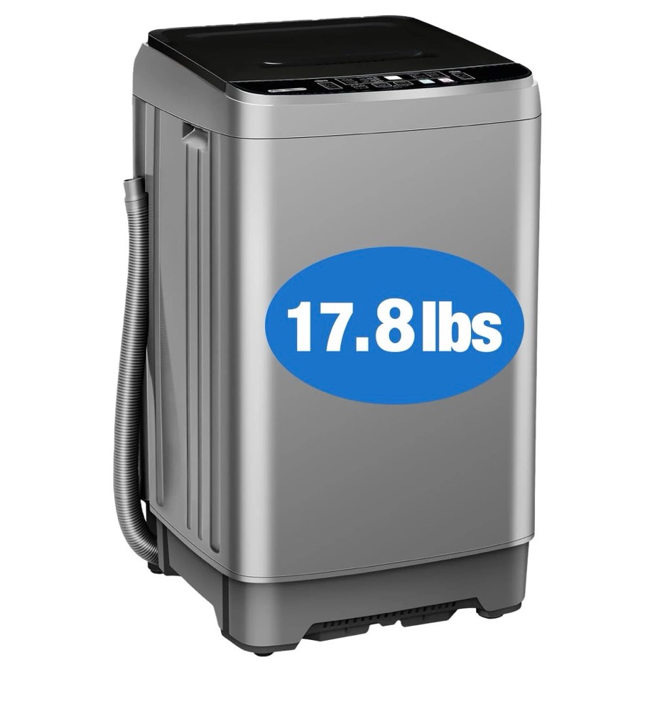 kcpolre portable washing machine 17.7 lbs full-automatic compact washer machine for apartment  10 wash program small portable washer for dorm  apartment  home  grey