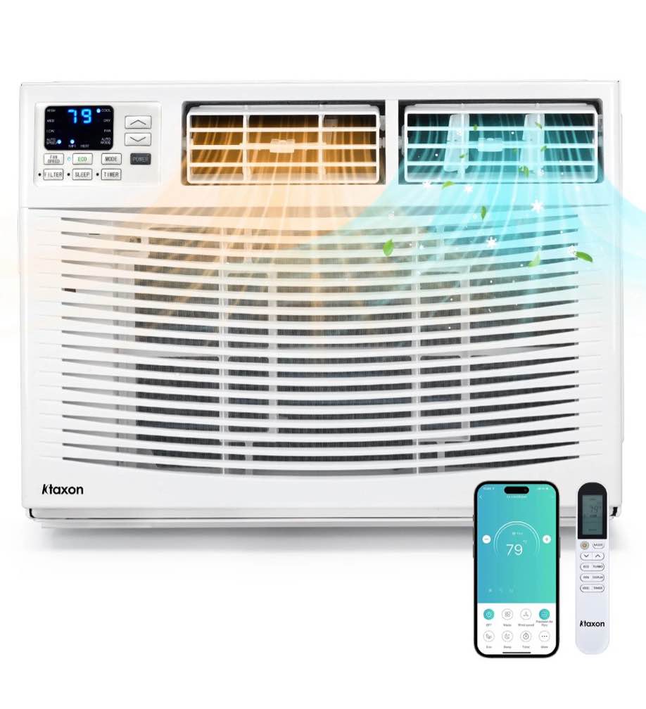 ktaxon wifi enabled 24000 btu heat and cool window air conditioner with wifi controls