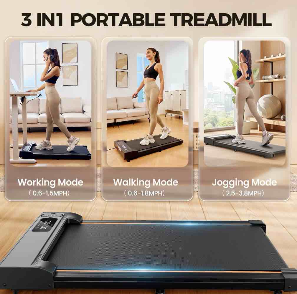 formill walking pad-under desk treadmill for home&office portable walking treadmill 2.5hp 2 in 1 walking pad for walking jogging machine with 265 lbs weight capacity remote control led display