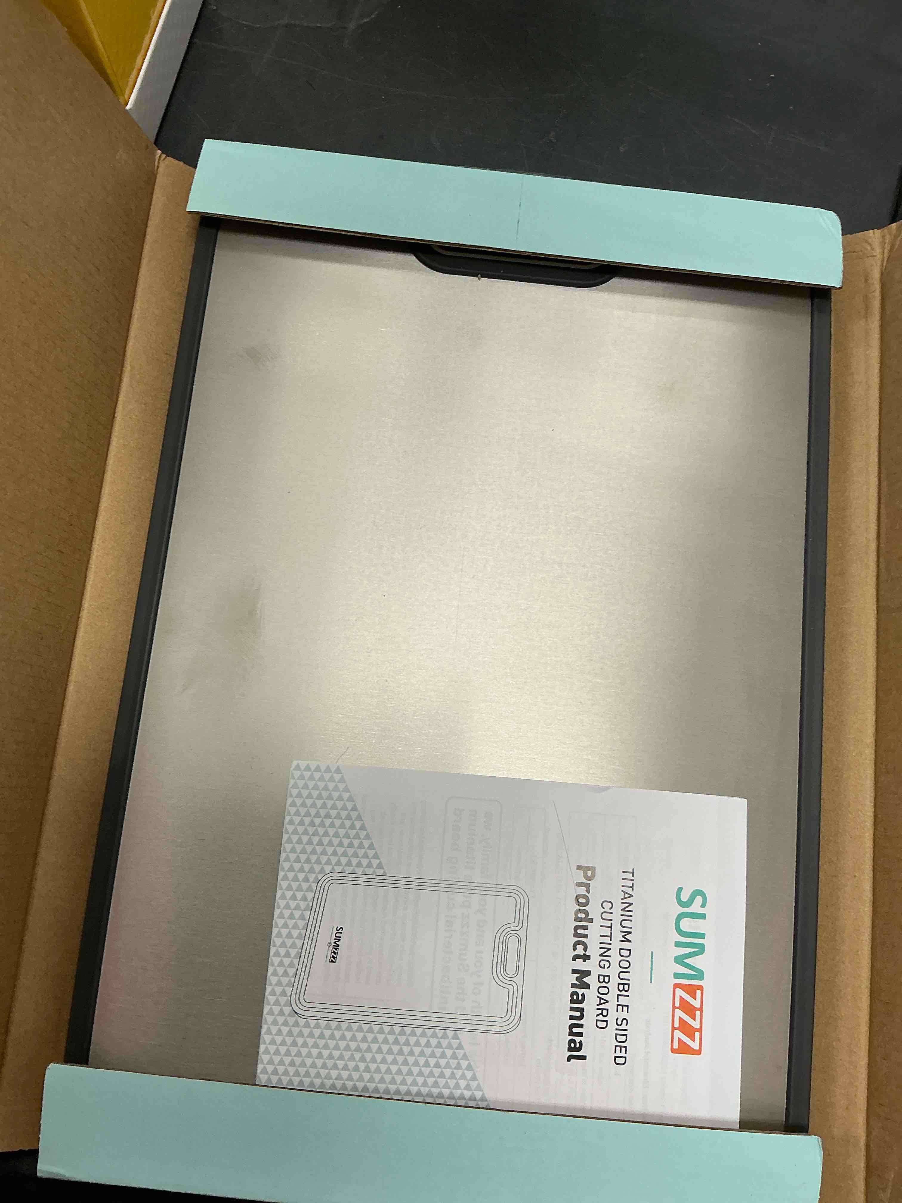 Condition photo showing Good Condition for Titanium Cutting Board for Kitchen, Cutting Board Double Sided Food Grade, Pure Titanium/PP, Easy to Clean Large Size 16”×11” Silver Set of 1 (16" x 11")