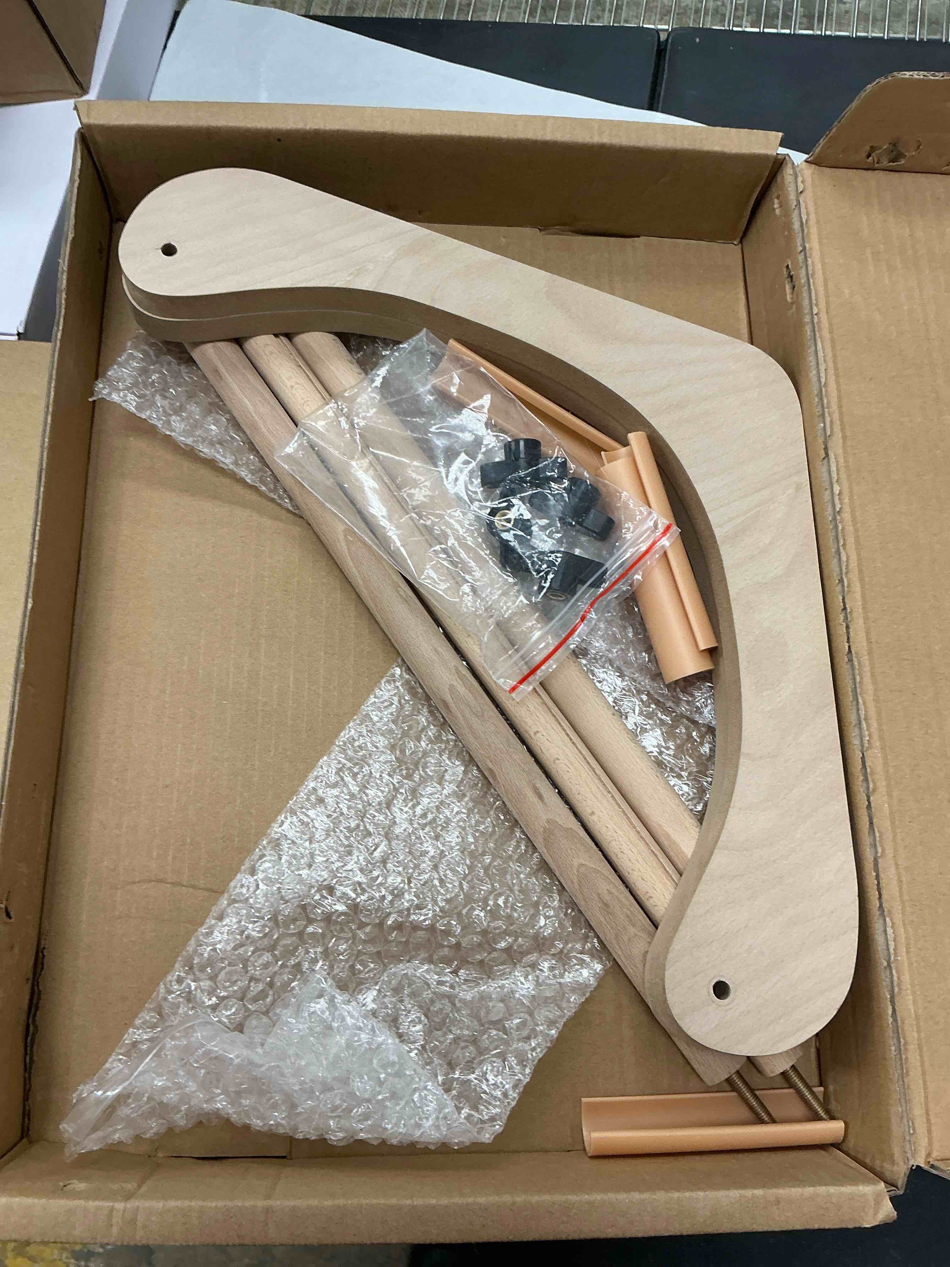 Condition photo showing As Is for ALIMTEE Adjustable Embroidery Hoop Stand Wood Embroidery Machine Embroidery Frame for Lap or Table Cross Stitch Supplies Cross Stitch Frame with 2 Sizes Rod