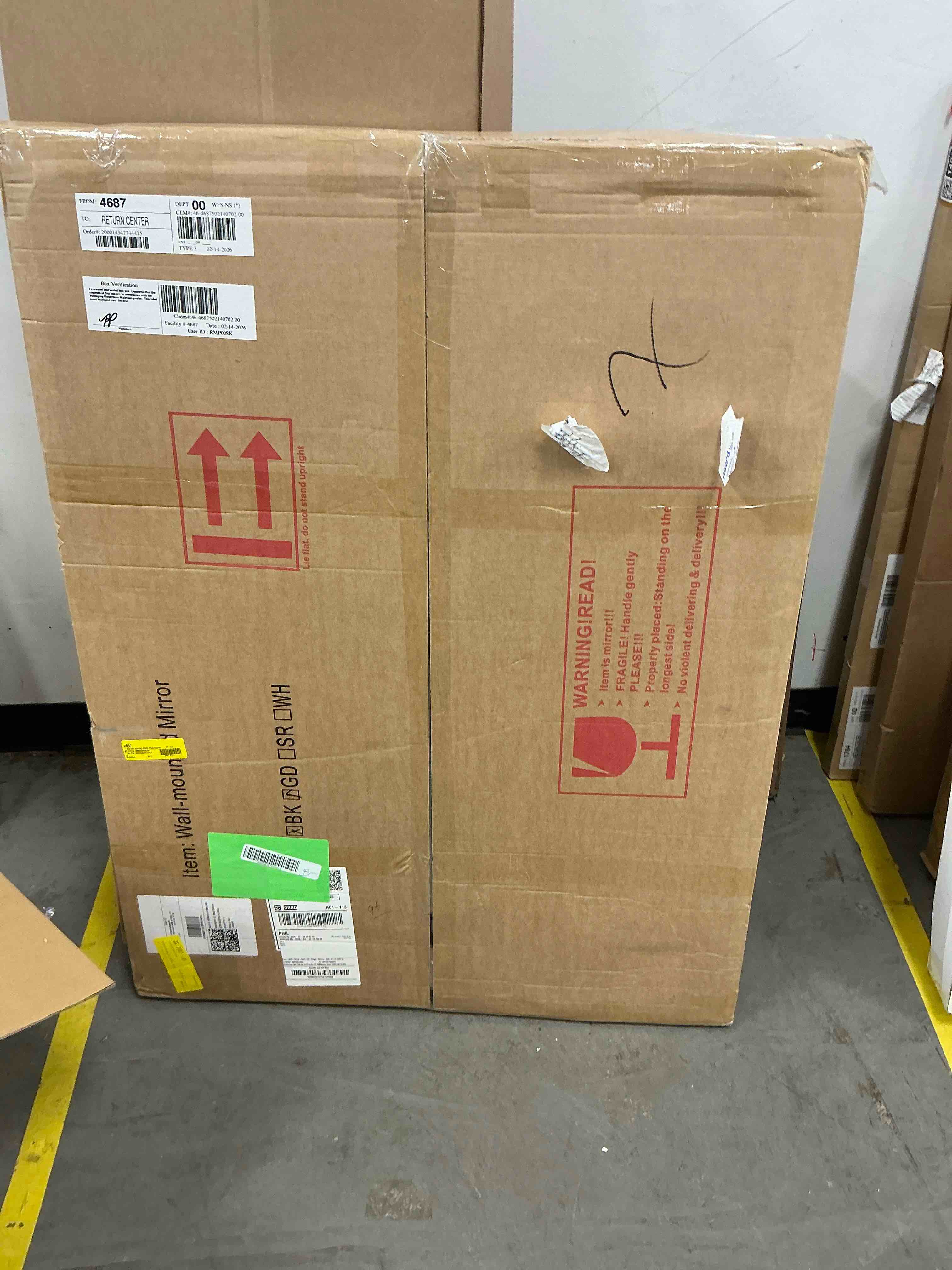 Condition photo showing New/Like New for BEAUTYPEAK 40"x30" Bathroom Wall Mirror with Rectangular Metal Frame, Gold