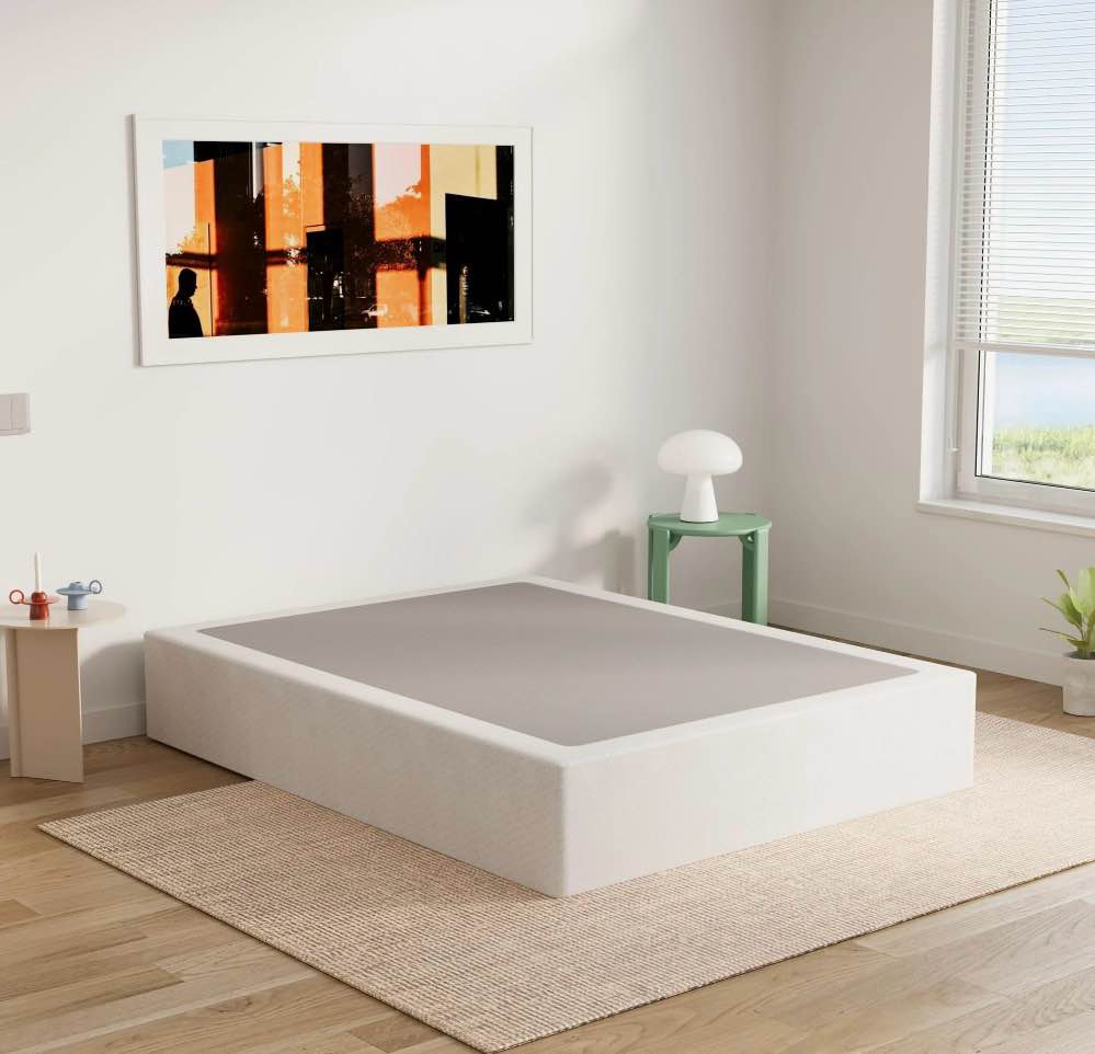 ULIESC 9 inch King Metal Box Spring, Sturdy Mattress Foundation, Fabric Cover Included, Easy Assembly