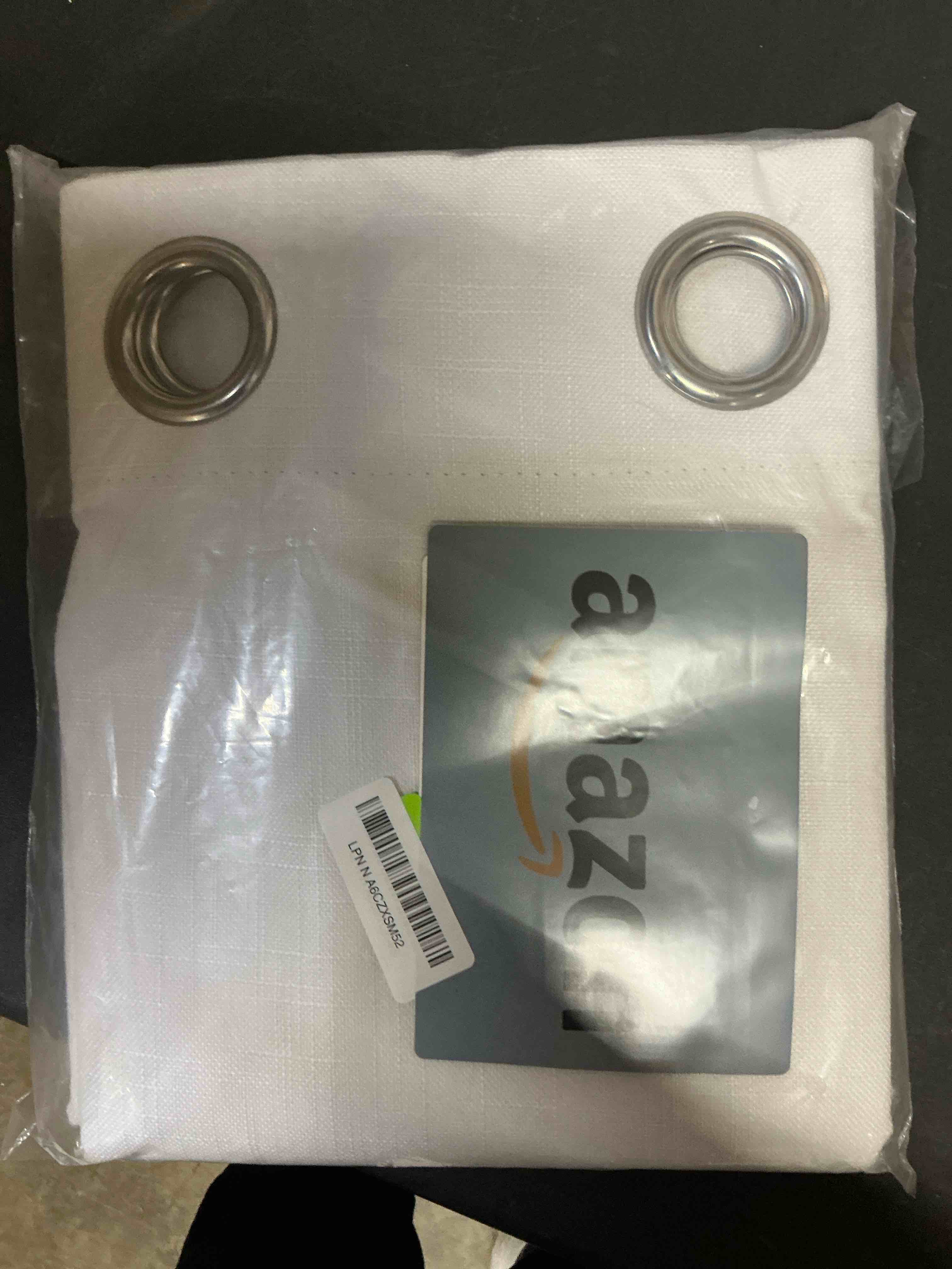 Condition photo showing New/Like New for NICETOWN 100% Absolutely Blackout Linen Curtains with Thermal Insulated White Liner, White, 52 inches Wide, 45 inches Length Energy Saving Curtains for Cafe 2 Panels Set, Vertical Blinds 52"W x 45"L (Pack of 2) White