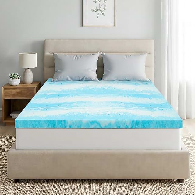 CONCETTA 3 inch Twin Size Memory Foam Mattress Topper with Cooling Gel, Pressure Relief for Back Pain, Comfort Bed Topper, CertiPUR-US Certified