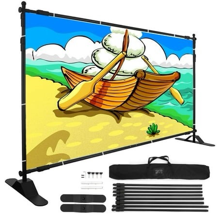 VEVOR 10 X 8 Ft Backdrop Banner Stand Adjustable Height and Width Newest Step and Repeat for Trade Show Wall Exhibitor Photo Booth Background