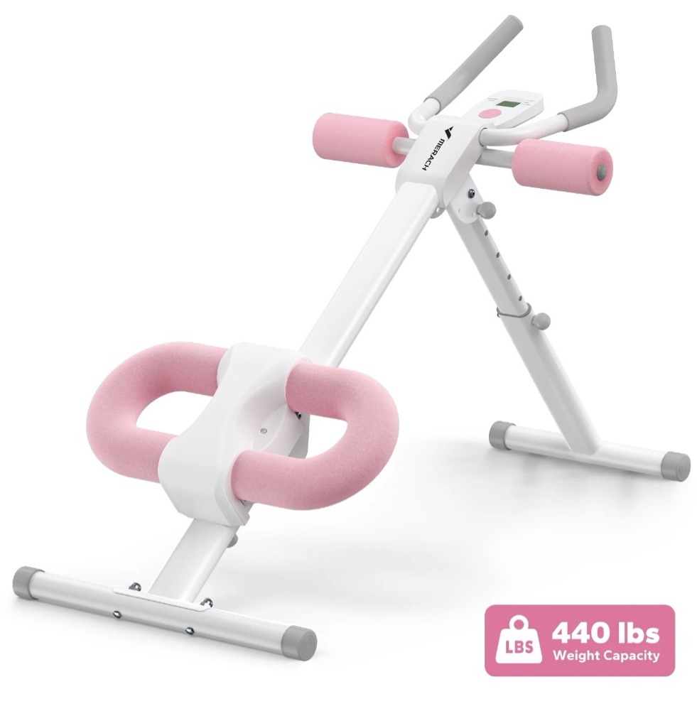 merach adjustable ab machine abdominal trainers for full body workout, foldable with knee protection