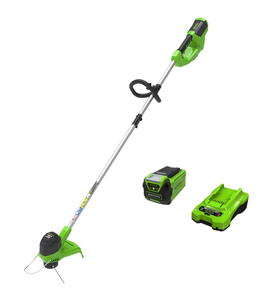greenworks 40v 12  string trimmer with 2.0 ah battery & charger 2101602